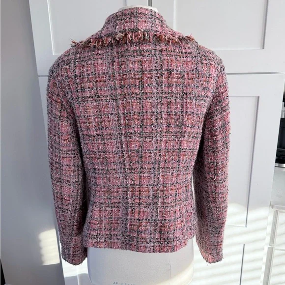 Jones New York Pink Tweed Button Up Blazer Petite - Picture 5 of 8